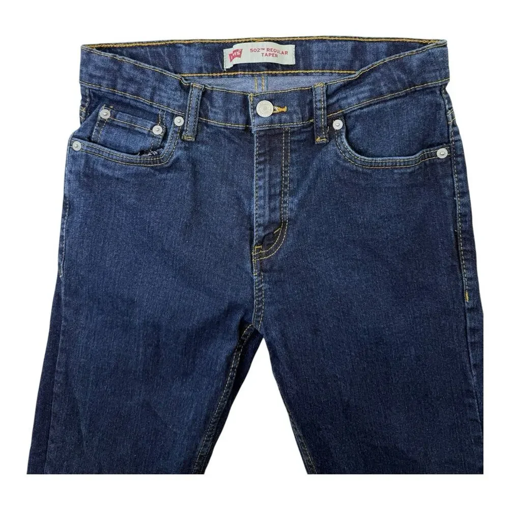 Levis 502 Boys Denim Jeans Sz 16 Reg 28 x 30